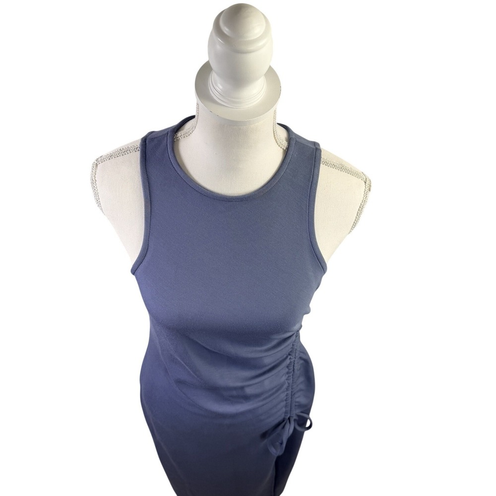 NWT Cable & Gauga Women's Gray Sleeveless Ruched Midi Dress Size M - Picture 2 of 8